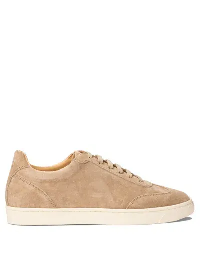 Brunello Cucinelli Suede Sneakers In Beige