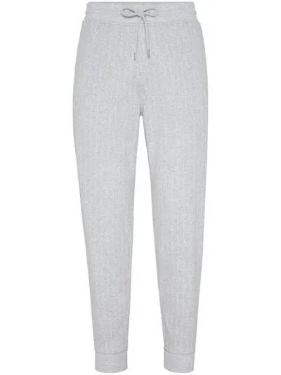 Brunello Cucinelli Striped Track Pants In White