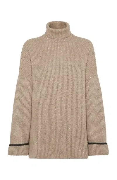 Brunello Cucinelli Turtleneck Sweater In Brown