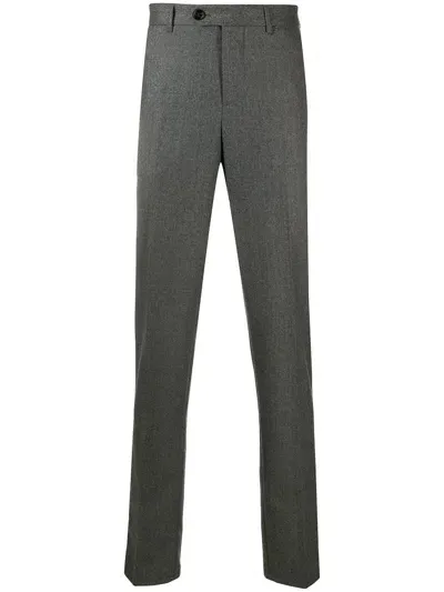 Brunello Cucinelli Wool Flannel Trousers In Grey