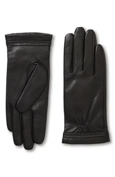 Bruno Magli Classic Leather Gloves In Black