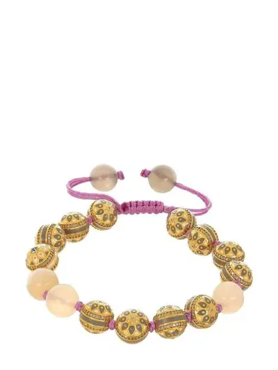 Buddha Mama 20kt Yellow Gold Diamond And Moonstone Bracelet