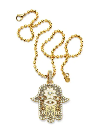 Buddha Mama 20kt Yellow Gold Hamsa Diamond Pendant