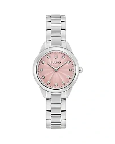 Bulova Classic Sutton Watch, 28mm In Pink/silver