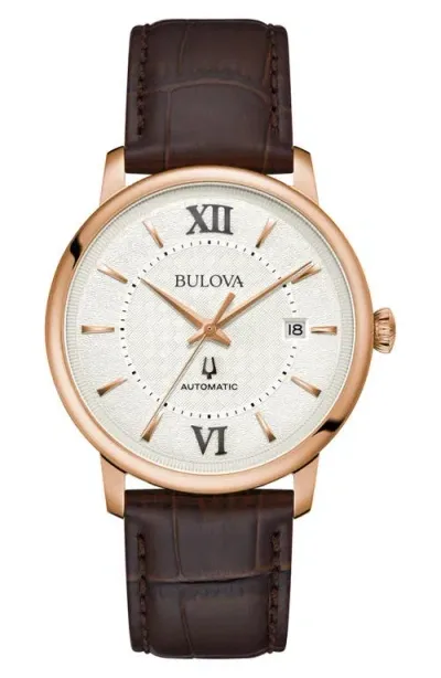 Bulova Classic Hudson Watch, 39mm In Silver/brown