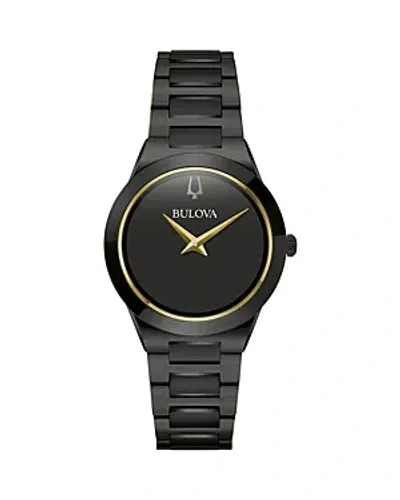 Bulova Women's Modern Millennia Black-tone Stainless Steel Bracelet Watch 32mm