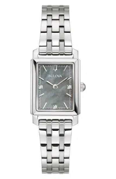 Bulova Women's Sutton Diamond Accent Stainless Steel Bracelet Watch 21mm In No Color