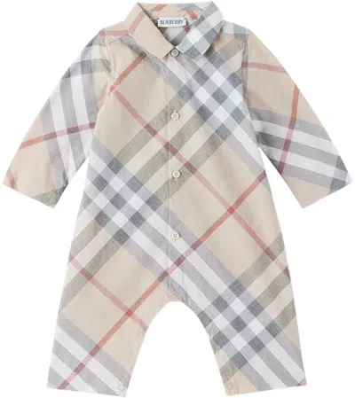 Burberry Baby Beige Check Jumpsuit