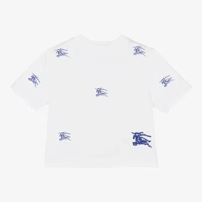 Burberry Baby Boys White Ekd Cotton T-shirt