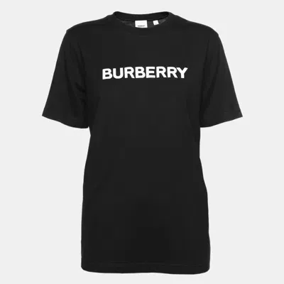 Pre-owned Burberry Black Cotton Logo Print T-shirt M