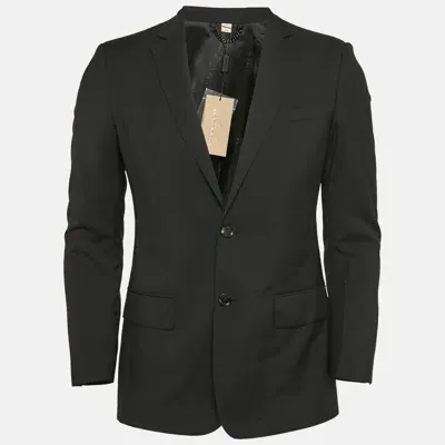 Pre-owned Burberry Black Virgin Wool Single Breasted Blazer S