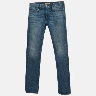 Pre-owned Burberry Blue Washed Denim Slim Fit Jeans S Waist 30''