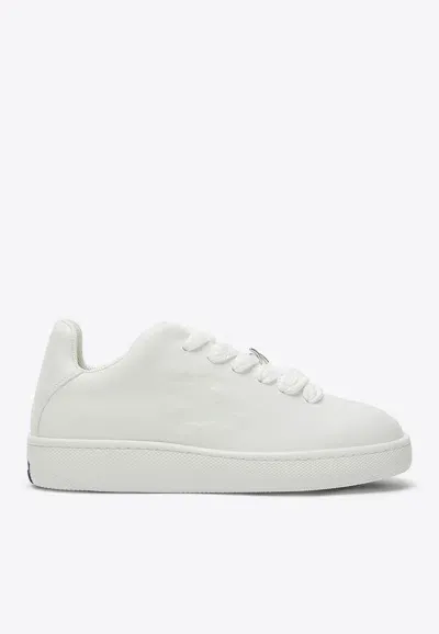 Burberry Box Leather Sneakers In White