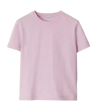 Burberry Boxy Cotton T-shirt In Powder