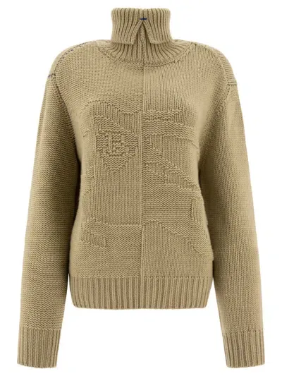 Burberry Cashmere Sweater With Ekd Knitwear In Green