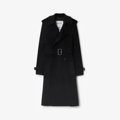 Burberry Cashmere Trench Coat In Black