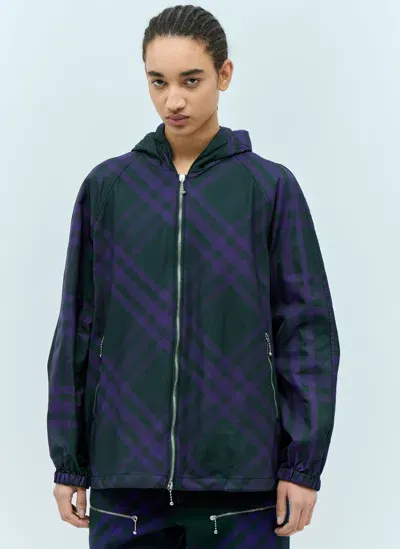 Burberry Check Nylon-twill Windbreaker Jacket In Green