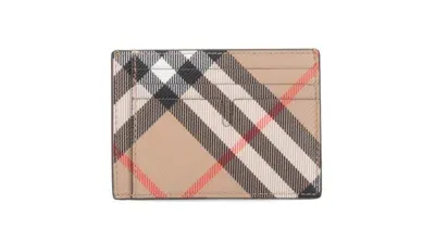 Burberry Check Card Holder Accessories In Multi