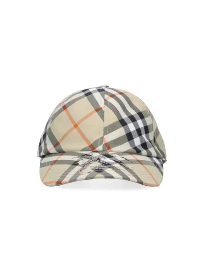 Burberry Check Printed Baseball Cap In Multi