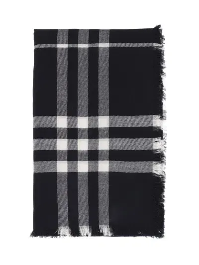 Burberry Check Printed Frayed In Multi