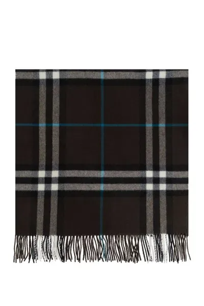 Burberry Check Printed Fringed In Multi