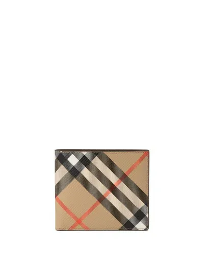 Burberry Check Wallets & Card Holders In Neutral