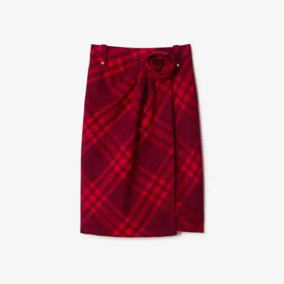 Burberry Check Wool Wrap Skirt In Ripple