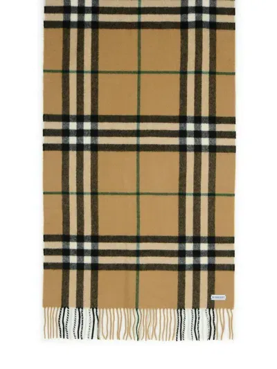 Burberry Checked Fringed In Multi