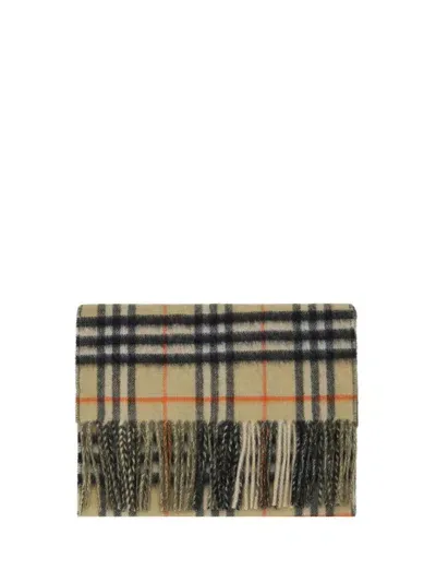 Burberry Checkered Fringed Scarf In Multi