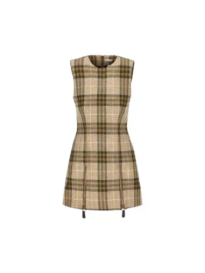 Burberry Checkered Sleeveless Dress In Multi