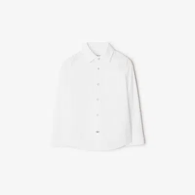 Burberry Kids'  Childrens Ekd Stretch Cotton Shirt In White