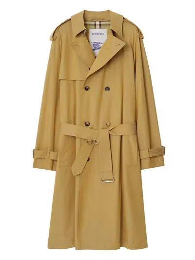 Burberry Cotton Trench Coat In Beige