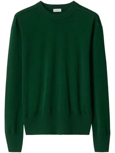 Burberry Crew-neck Wool Jumper In Green