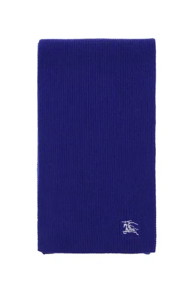 Burberry Ekd Cashmere Scarf In Blue