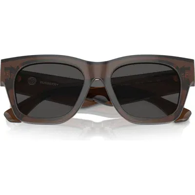 Burberry Elevated Check 52mm Square Sunglasses In Brown