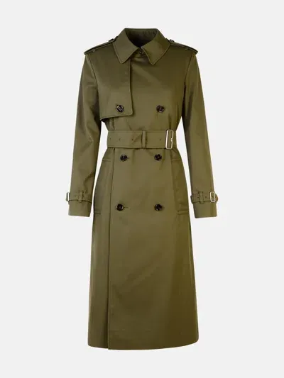 Burberry Green Cotton Blend Trench Coat