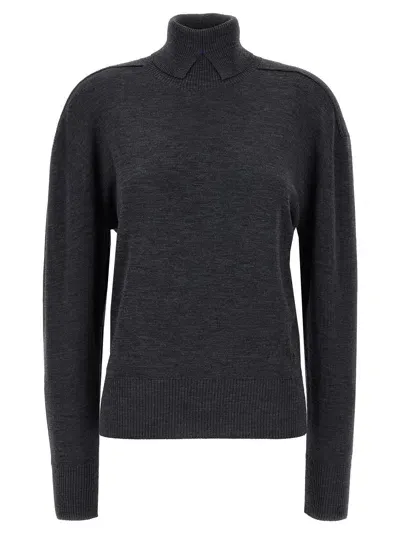 Burberry High Neck Sweater In Gray