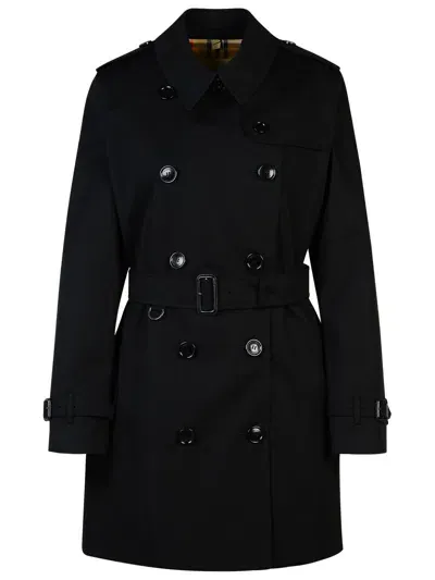 Burberry 'kensington' Black Polyester Trench Coat Woman