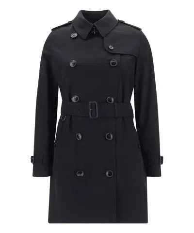 Burberry Kensington Trench Coat In Black