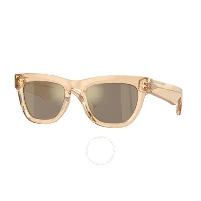 Burberry Light Brown Mirror Gold Square Ladies Sunglasses Be4424 40635a 52