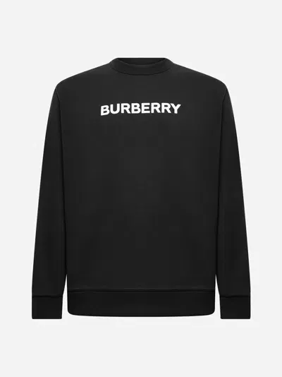 Burberry Logo Knit Wool Sweater In Black