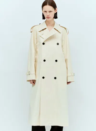 Burberry Long Gabardine Trench Coat In Multicolor