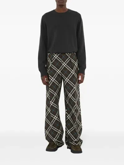 Burberry Check Brown Wool Blend Trousers In Snug Ip Check