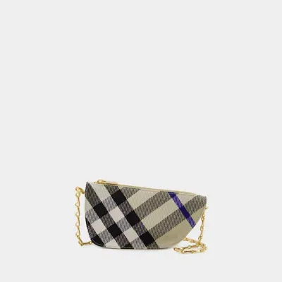 Burberry Micro Shield Wallet On Chain In Neutral