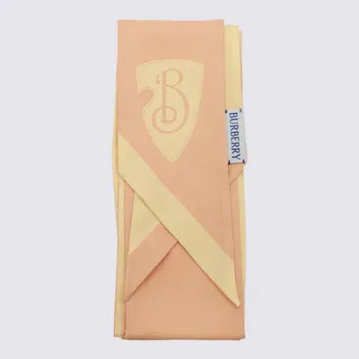 Burberry Pink Silk Scarves In Petal