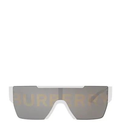 Burberry Rectangular Logo Sunglasses In White