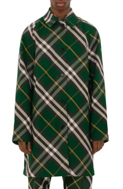 Burberry Reversible Check Car Coat In Ivy