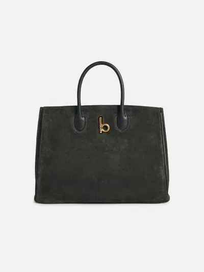 Burberry 'rocking Horse' Green Suede Bag