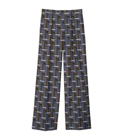 Burberry Bus Silk Straight-leg Trousers In Knight