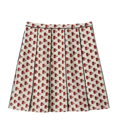 Burberry Postbox Pleated Skirt In White